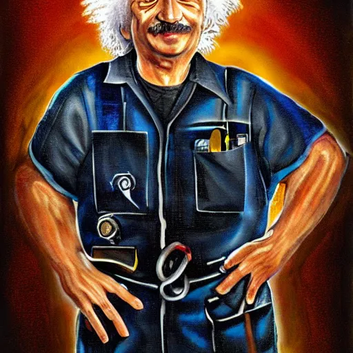 Prompt: mechanic einstein portrait