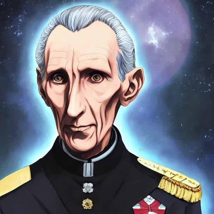 Prompt: portrait of the grand moff tarkin, anime fantasy illustration by tomoyuki yamasaki, kyoto studio, madhouse, ufotable, comixwave films, trending on artstation