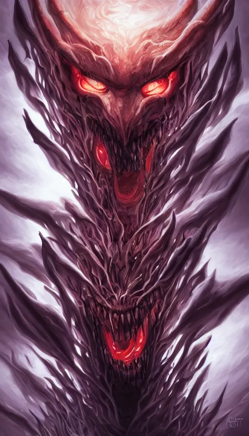 Image similar to a storm vortex made of many demonic eyes and teeth, by artgerm