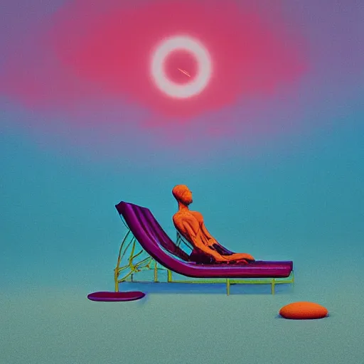 Image similar to ancient boring symetrical sea circle falcon chaise recipe tangerine, by beksinski and vincent di fate and beeple, synthwave, 2 0 megapixels, black velvet painting