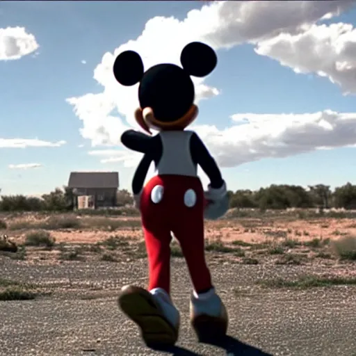 Prompt: still shot of mickey mouse in breaking bad