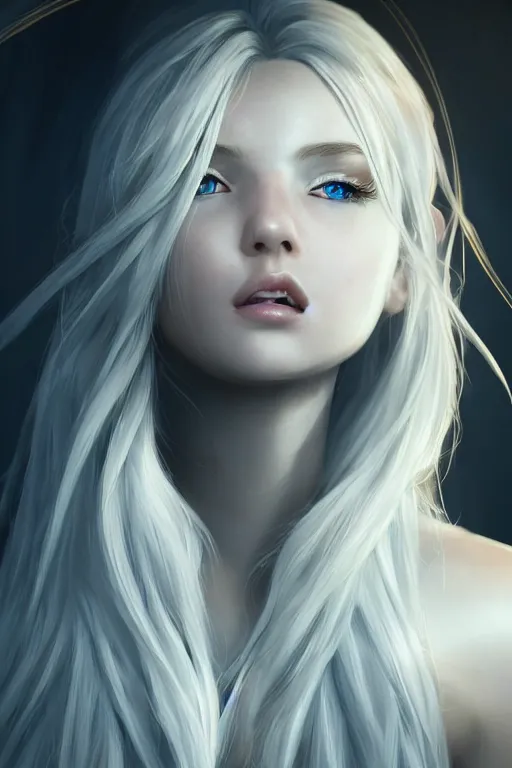 Image similar to ultra realistic facial portrait of lux from league of legends, digital art, character portrait, highly detailed, trending on artstation, lens flare, atmosphere, hyper realistic, cinematic lightning, sharp focus, unreal engine 5, extreme details perfect face, pretty face, fine - face, illustration, 8 k, ultra texture, masterpiece