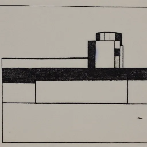 Image similar to architectural line etching by Ben Nicholson