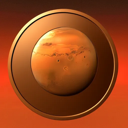 Prompt: Mars Coin , Rendered in blender , Unreal engine , Unity , Hyperdetailed