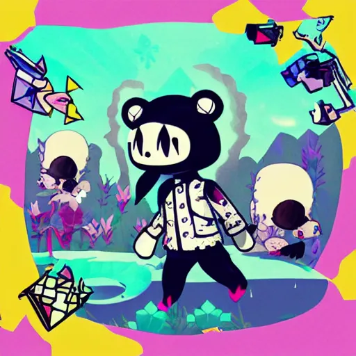Prompt: grimes album cover in style of animal crossing