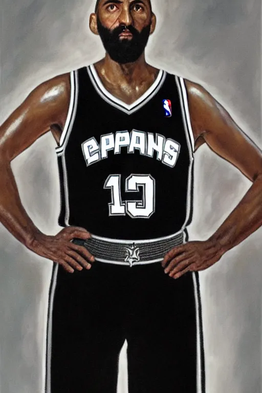 Prompt: full body portrait of the dictator of the san antonio spurs, 1 8 8 9, in full military garb, silver, black, white, greg popovich, oil on canvas by william sidney mount, trending on artstation