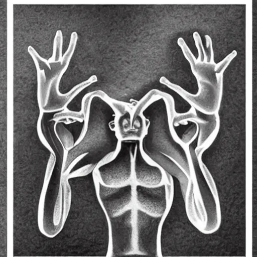 Image similar to “ a human with four arms ”