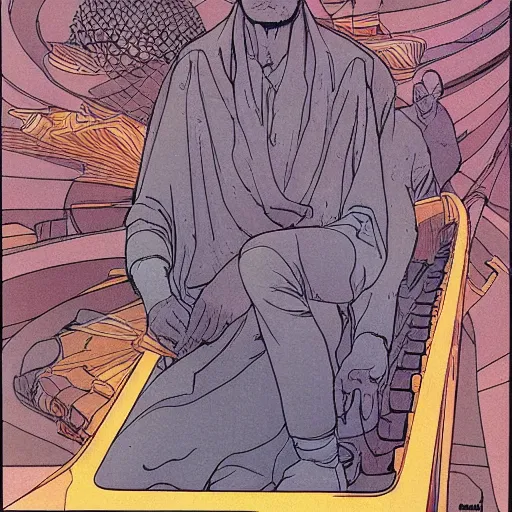 Image similar to dementia, by moebius