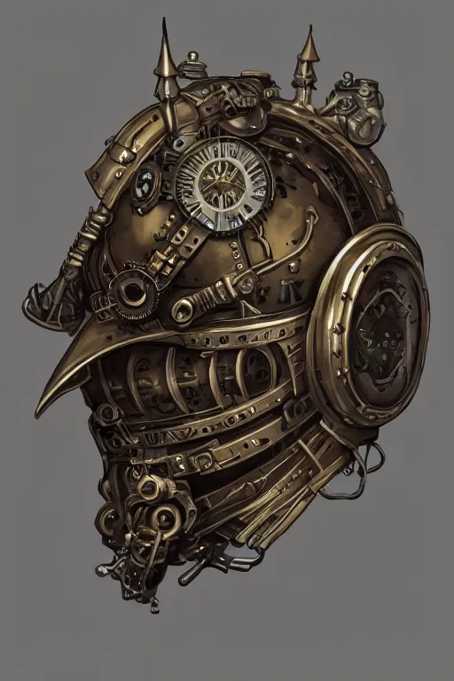 Image similar to steampunk helmet fantasy art mask robot ninja stylized digital illustration sharp focus, elegant intricate digital painting artstation concept art global illumination ray tracing advanced technology chaykin howard and campionpascale and cooke darwyn and davis jack