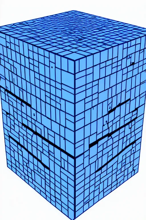 Prompt: Neural network of an artificial intelligence, is located in a cube