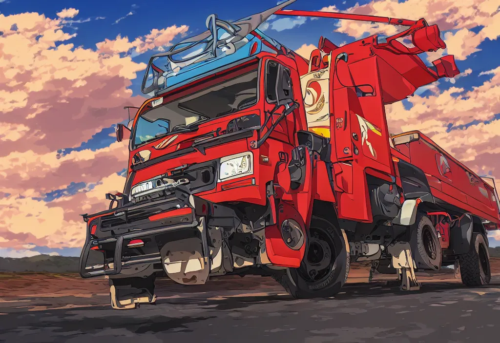 Prompt: An anime art of car gazelle truck, digital art, 8k resolution, anime style, wide angle
