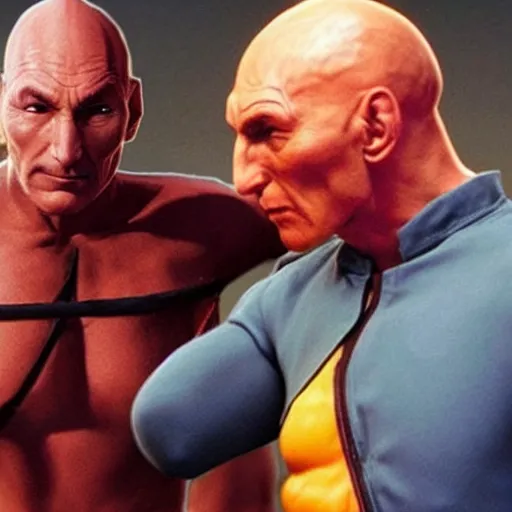 Image similar to picard vs dhalsim from street fighter real