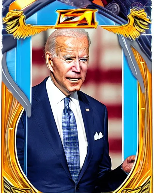 Image similar to biden on yugioh card.