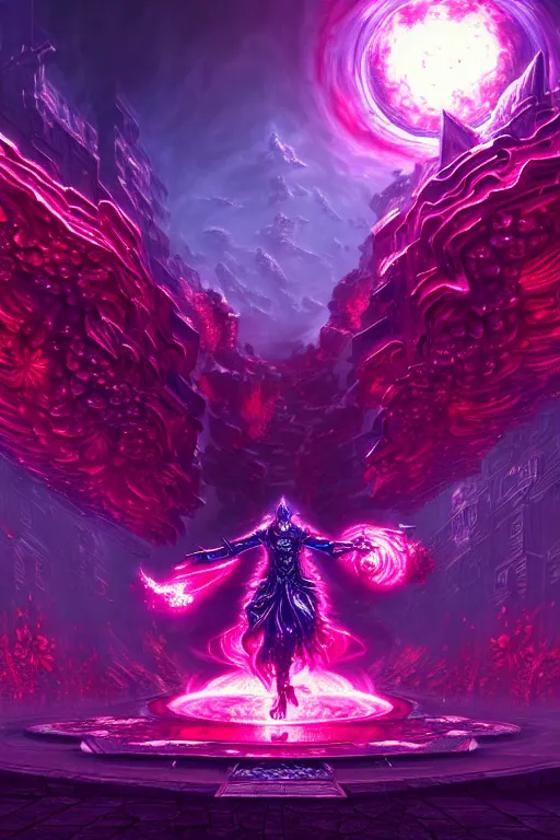 Image similar to a beautiful hyperdetailed painting of a cinematic boss fight against evil grandma, retrowave evil fantasy infrared, wallpaper, highly detailed, trending on artstation.