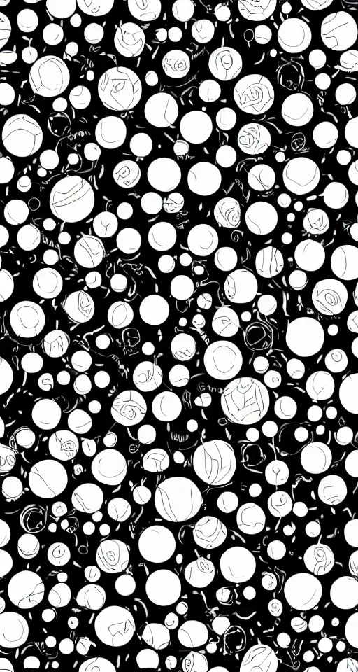 Image similar to vector pattern with Samus Aran and Metroids, vector illustration, simple colors, black OLED background, minimalism, simple, subtle, understated, symmetry, symmetrical, looping, artstation, DeviantArt