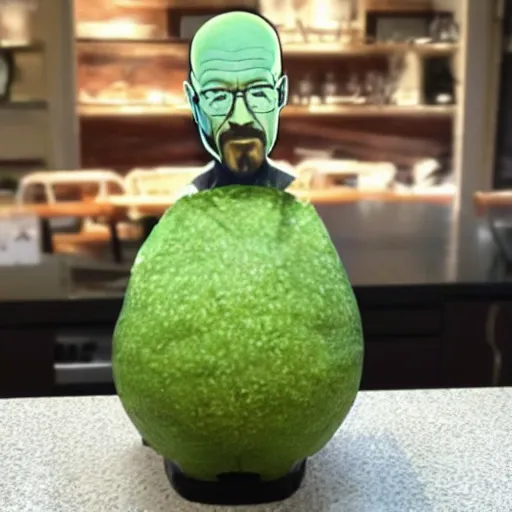 Prompt: walter white as an avocado chair