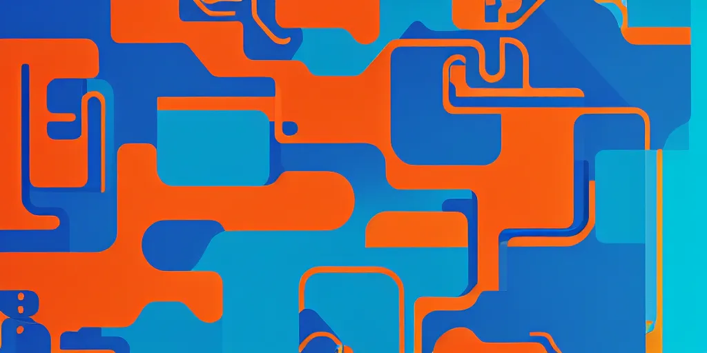 Prompt: Terminal, code lines, intricate language. Minimalistic design, contemporary design, abstract design. Parallax. Blue, cyan and orange palette. Vivid, 8K, Epic, Masterpiece