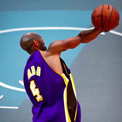 Prompt: Kobe Bryant shooting on the basketball court