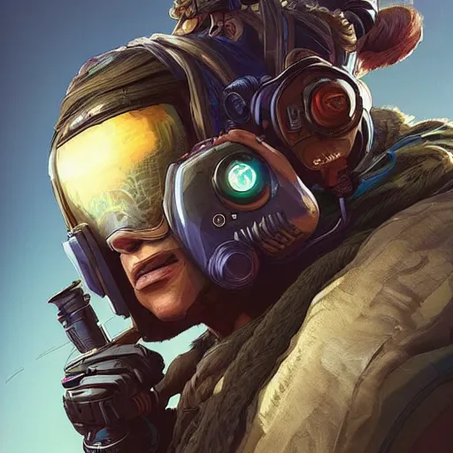 Image similar to sloth working on pc as apex legends character, digital illustration portrait design, by android jones and greg rutkowski, retrowave color scheme, detailed, cinematic lighting, wide angle action dynamic portrait