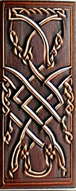 Prompt: celtic wood carvings epic nordic old snow and salt