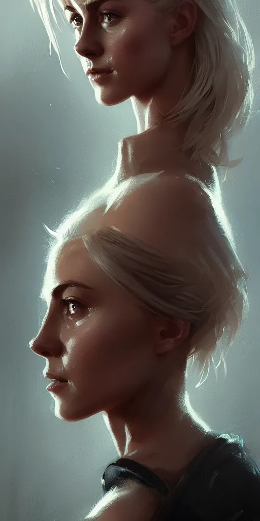 Image similar to portrait of julianne hough by greg rutkowski and wlop, a secret agent, wearing black shorts, wearing black boots, wearing a cropped top, blade runner, highly detailed portrait, digital painting, artstation, concept art, smooth, sharp focus ilustration, artstation, hq