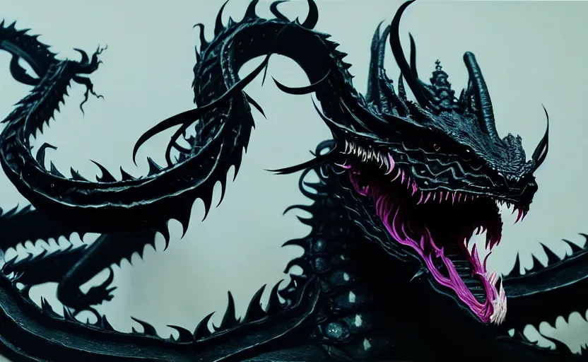 Prompt: a pastel color black dragon, extremely intricate and detailed, painted by francis bacon, adrian ghenie, and james jean. 8 k cinematic lighting, hyper realism