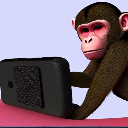 Image similar to monkey is a youtuber, 3d