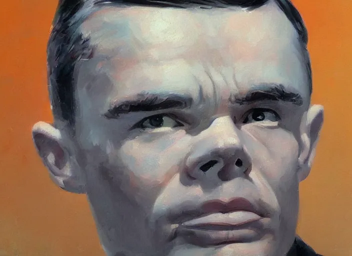 Prompt: alan turing, oil painting by jama jurabaev, extremely detailed, brush hard, artstation, for aaa game, high quality, brush stroke