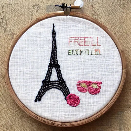 Image similar to eiffel tower embroidery,