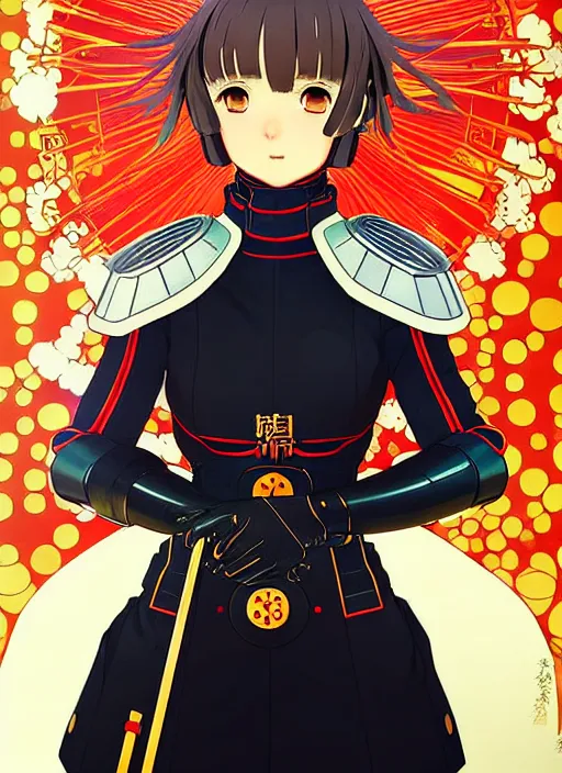 Image similar to ilya kuvshinov anime illustration knight girl in armor, last exile, murata range, fine detail, perfect anime face, dramatic lighting, dynamic composition, gustav klimt, art deco, cel shading, vivid, rich texture, ( ( ( yoshinari yoh ) ) ), alphonse mucha, ( ( ( colorful ) ) ),