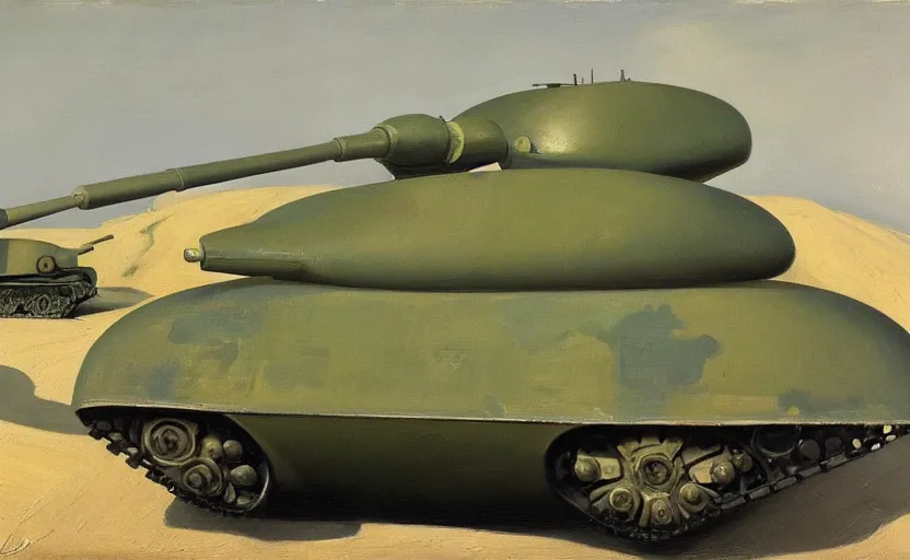 Prompt: Oil painting of T 34 tank by Lucian Freud, Abstract brush strokes, Masterpiece, Edward Hopper and James Gilleard, Zdzislaw Beksinski, Mark Ryden, Wolfgang Lettl highly detailed, hints of Yayoi Kasuma