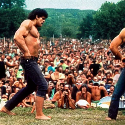 Image similar to hulk performing at woodstock