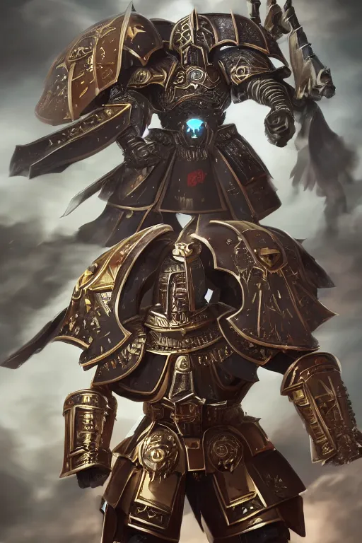 Image similar to armor portrait heros warhammer 4 0 k horus heresy fanart - the primarchs emperor by johannes helgeson animated with vfx concept artist & illustrator global illumination ray tracing hdr fanart arstation zbrush central hardmesh 8 k octane renderer comics stylized