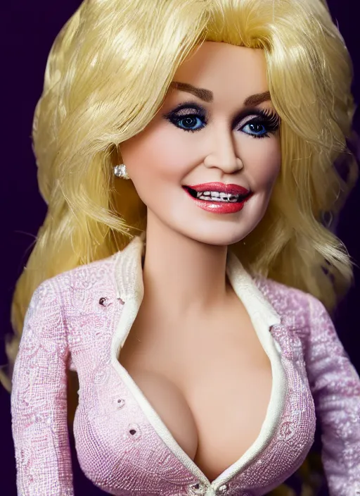 Image similar to dolly parton fashion doll, product image, highly detailed, intricate detail, studio lighting, hd