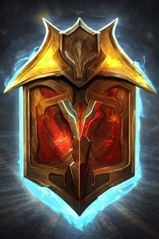 Image similar to shield fantasy epic legends game icon stylized digital illustration radiating a glowing aura global illumination ray tracing hdr fanart arstation by ian pesty and katarzyna da „ bek - chmiel