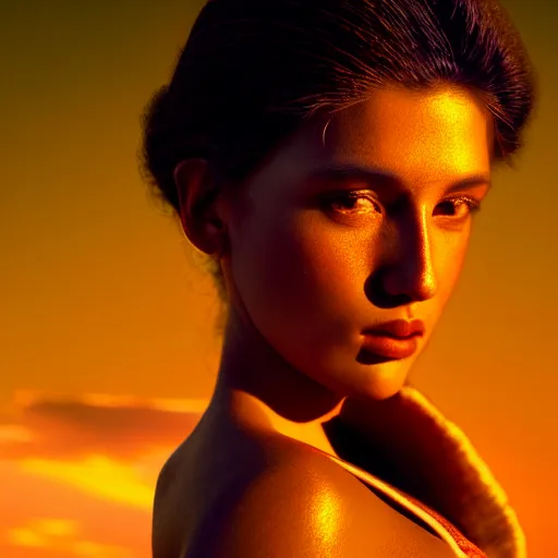 Image similar to photographic portrait of a stunningly beautiful aztec female in soft dreamy light at sunset, contemporary fashion shoot, by edward robert hughes, annie leibovitz and steve mccurry, david lazar, jimmy nelsson, breathtaking, 8 k resolution, extremely detailed, beautiful, establishing shot, artistic, hyperrealistic, beautiful face, octane render