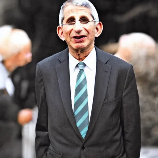 Prompt: a photo of Anthony Fauci looking like dopey from Snow White and the seven dwarves