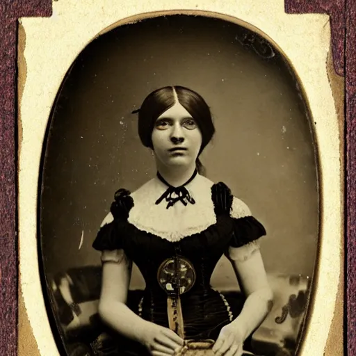 Image similar to 1 8 6 0 photograph of a female steampunk