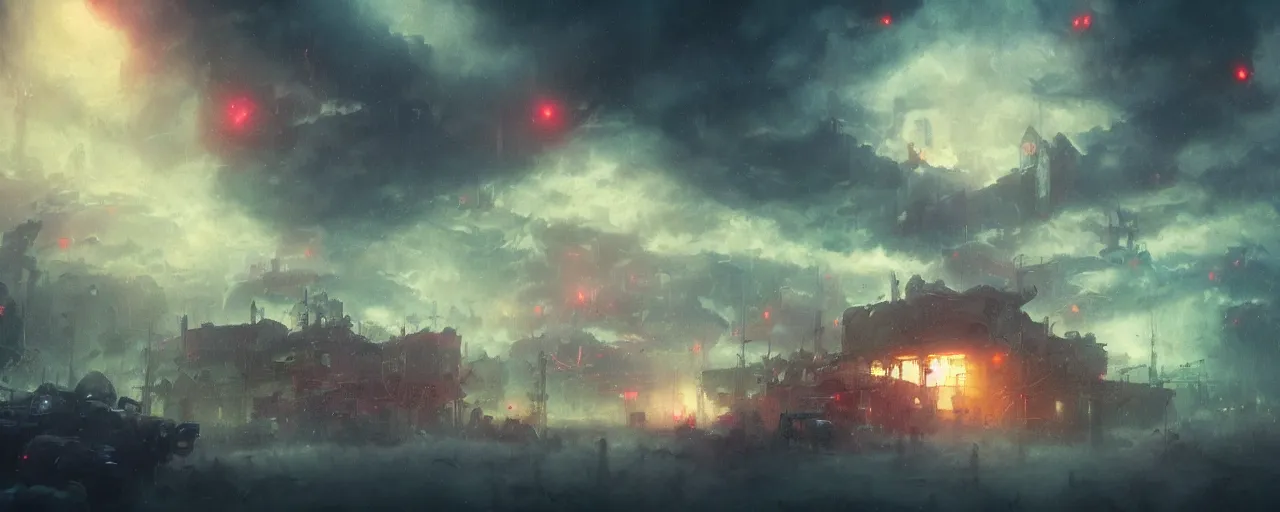 Image similar to ” epic clouds and dense fog, [ cinematic, detailed, epic, widescreen, opening, establishing, mattepainting, photorealistic, realistic textures, octane render, art by paul lehr ] ”