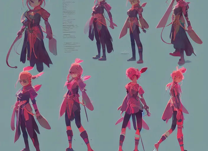 Image similar to character sheet for a beautiful girl, for genshin impact, bright colors, by greg rutkowski, by studio ghibli, digital art, trending on artstation, hd, 8 k, highly detailed, good lighting, beautiful, masterpiece