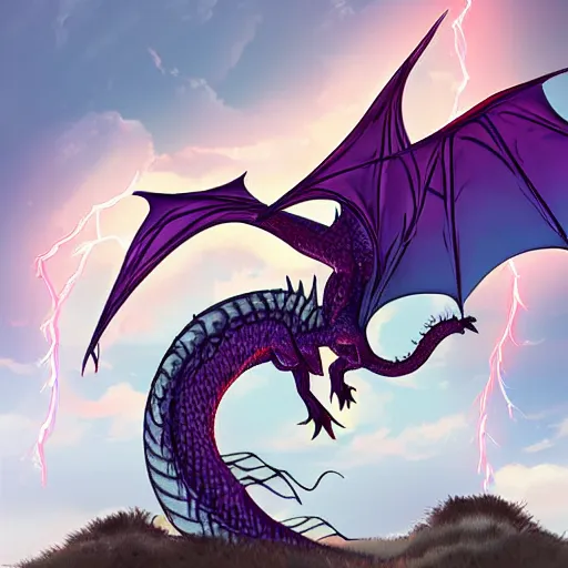 A lightning breathing dragon, digital art W- 832 | Stable Diffusion ...