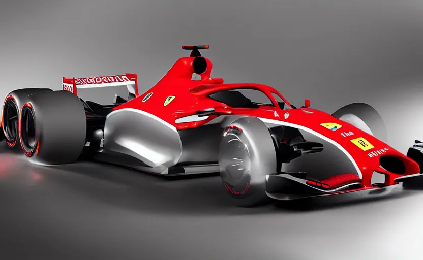 Image similar to “A 2025 Ferrari Formula One Concept, studio lighting, HYPER REALISTIC VFX SIMULATION, 8K”