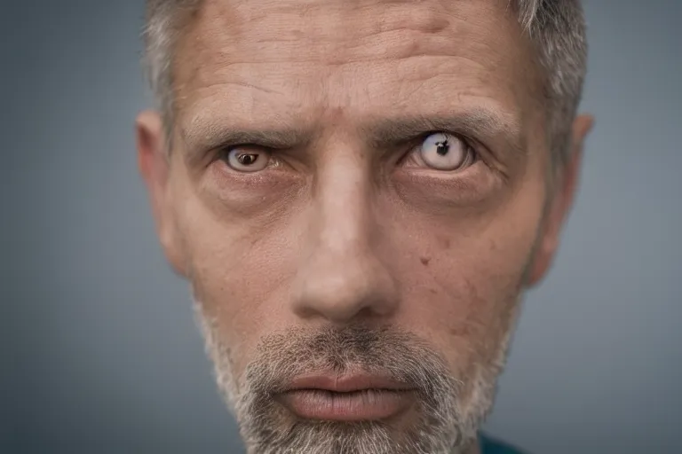 Image similar to high resolution photo of a man with multiple eyes