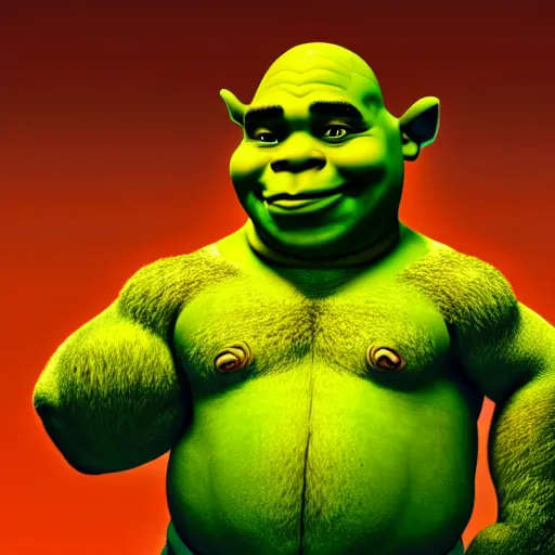 Image similar to obama as shrek, highly detailed, extremely high quality, hd, 4 k, 8 k, canon 3 0 0 mm, professional photographer, 4 0 mp, lifelike, top - rated, award winning, realistic, detailed lighting, detailed shadows, sharp, no blur, edited, corrected, trending