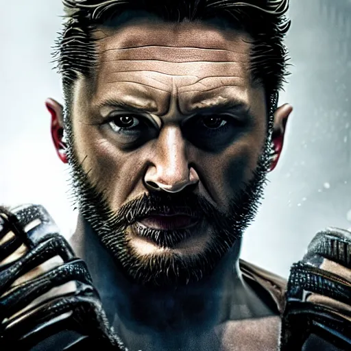 Image similar to Tom Hardy as wolverine 4K quality Photorealism