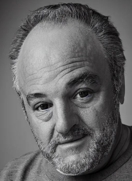 Image similar to DSLR photo portrait still of 60 year old age 60 James Gandolfini at age 60!!!, 85mm f1.8