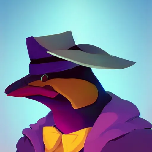 Image similar to face icon stylized minimalist darkwing duck, loftis, cory behance hd by jesper ejsing, by rhads, makoto shinkai and lois van baarle, ilya kuvshinov, rossdraws global illumination