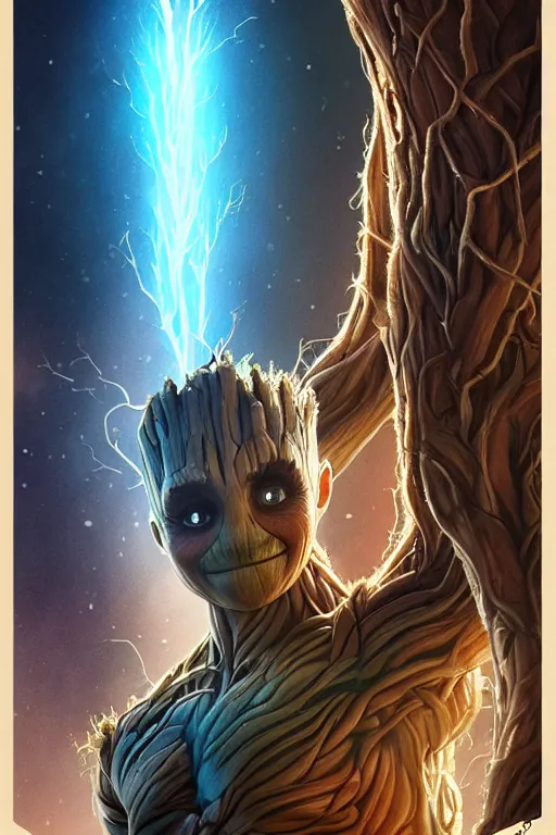 Prompt: Rahul Gandhi as groot, groot costume, Rahul Gandhi hairstyle, Groot body type, Rahul Gandhi Face, calm, cute, portrait, baby figure, highly detailed, digital painting, artstation, concept art, smooth, sharp focus, illustration, cinematic lighting, art by artgerm and greg rutkowski and alphonse mucha