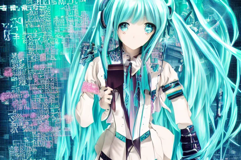 fractal hatsune miku, romance novel cover, cookbook | Stable Diffusion ...