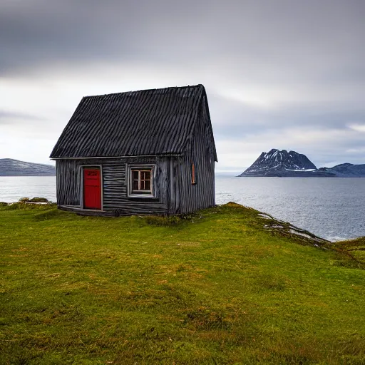 Image similar to An old house at Andøya island, northern Norway.